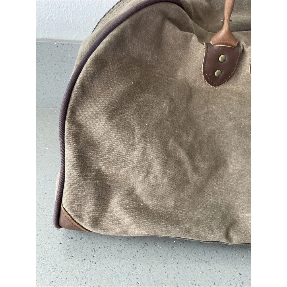 Frost River Canvas Duffle Bag Waxed Leather Straps Duluth Minnesota Brown